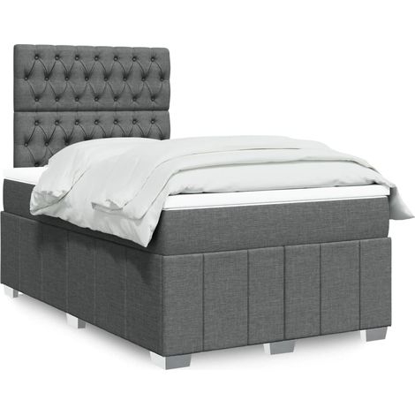 Boxspringbett mit Matratze Dunkelgrau 120x200 cm Stoff vidaXL