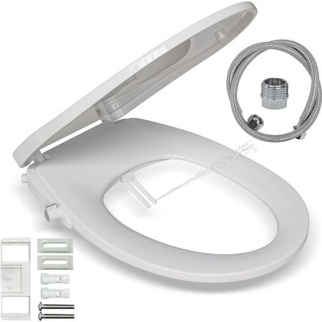 HOROW Sedile HOROW WC con funzione bidet senza alimentazione – doppio ugello (getto posteriore e lady), coperchio Soft Close con abbassamento automatico-A (1/5)