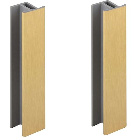 2x jonction de plinthe 100mm finition or doré brossé cuisine raccord connecteur pied de meuble profil PVC plastique