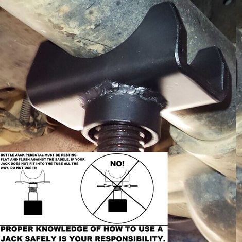 ZDETGU Adaptateur D'essieu de Cric de Bouteille, Support de Selle de Levage de Cric Hydraulique pour Support de Tube D'essieu de Véhicule, avec Construction en Acier de 1/4 Pouce et