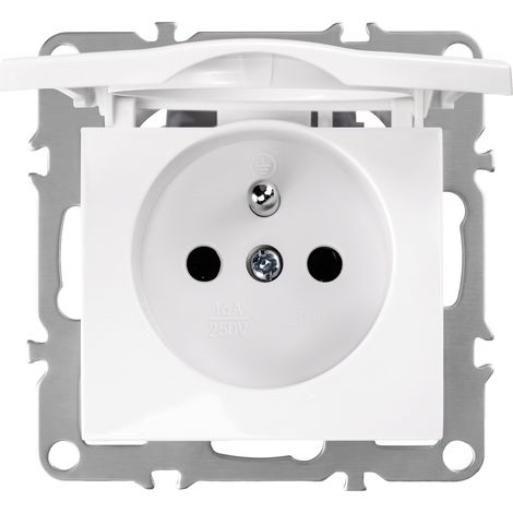 Toolight Single Grounded Socket With Flap Oste Jnh005-g White (1/5)