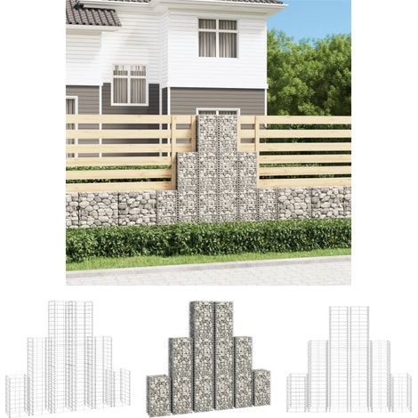 Gabionen-Set 6-tlg. Verzinkter Draht (1/5)