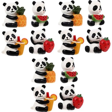 12pièces Panda Miniature Figurines Résine Décorations pour Paysage Et Jardins Féeriques Ornements Animaux Réalistes pour Et Décoration De Maison (1/5)