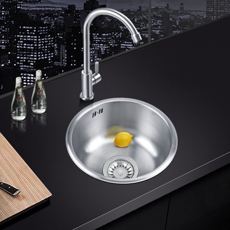 Lavello da cucina con filtro e sifone in acciaio inossidabile,41 × 41 × 20 cm