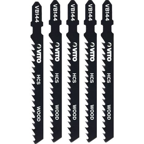 Lot de 5 Lames pour scie sauteuse Special BOIS 100mm Coupe 5 à 50mm Emboîtement Bosch VB144.VITO (1/3)