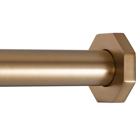 Tringle à rideau à ressort hexagonal pour fenêtre ou douche de 61 à 91 cm, doré chaud (1/5)