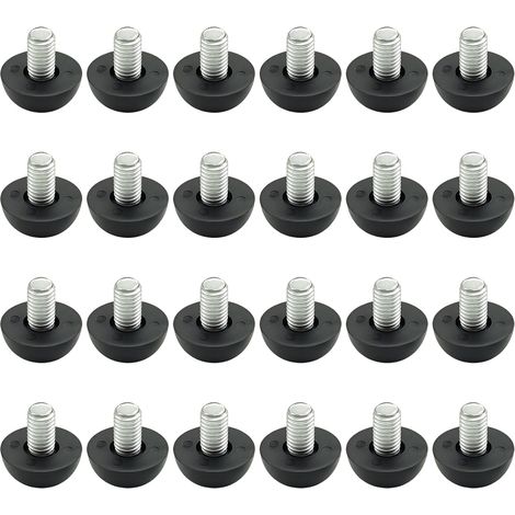 24 coussinets d'oreille M8 réglables, pieds de meubles en métal fileté (1/4)