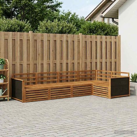vidaXL Outdoor-Sofagarnitur 6 pcs Natur 406 x 168,5 x 73 cm (1/5)