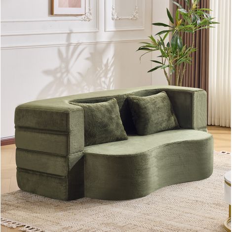 canapé convertible siège pliable mousse vert OKMYHOME (1/5)