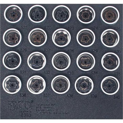 Insert de Servante d Atelier 1/6 - Jeu 20 pcs d Outils pour Écrous Antivol VAG - Précision et Sécurité - D-Work (1/5)