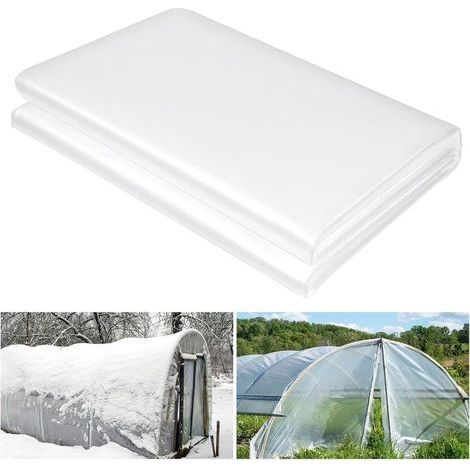 Bâche en polyéthylène extra épaisse 2 m x 10 m, housse de protection anti-poussière pour meubles, feuilles de protection transparentes pour serre, agriculture, jardin, travaux de peinture (1/5)