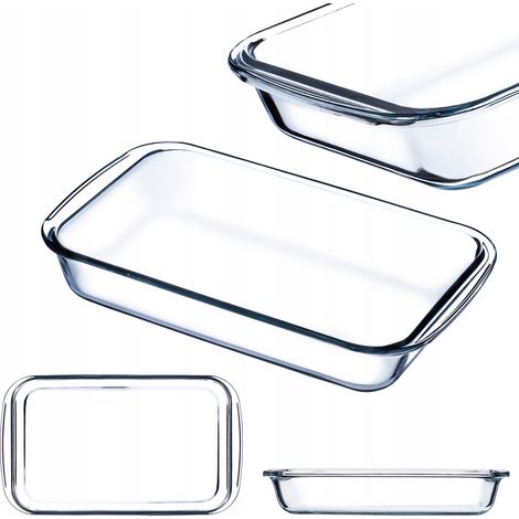 KADAX rechteckige Auflaufform aus Glas, Geschirr zum Braten, Transparent, 1.5L (1/5)