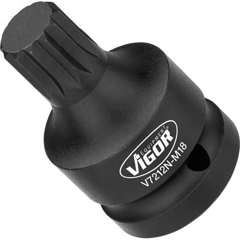 VIGOR Schlagschrauber Schraubendrehereinsatz, 3/4 (20 mm) Vierkant hohl, Außen Sechskant Profil, Außen Doppelsechskant Profil, SW M18