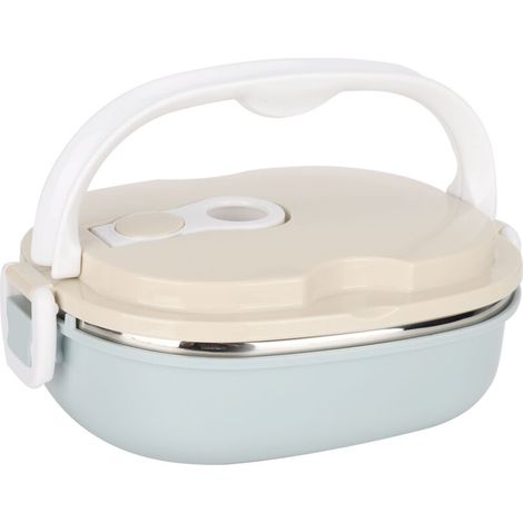 SJLERST Boîte à sandwich en acier inoxydable hermétique, Boîte à déjeuner isotherme portable avec poignée pour bureau pour Repas Chauds Thermiques Bol Récipient Alimentaire (1/5)