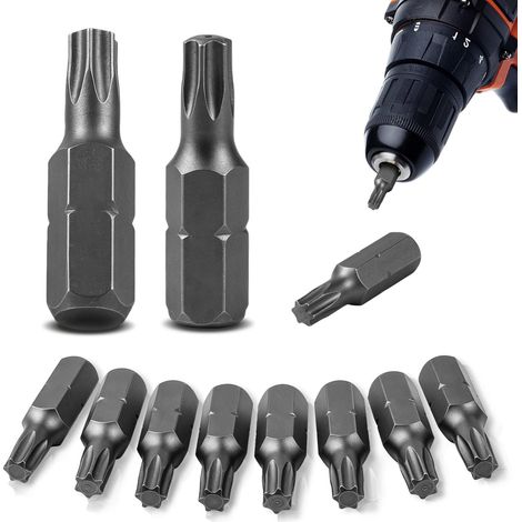 Lot de 10 embouts Torx T40 - 25 mm - En acier S2 (1/5)