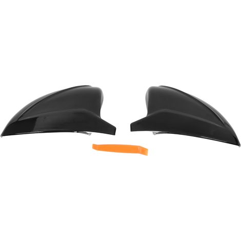 de coques de rétroviseurs extérieurs à cornes noir brillant (1/5)