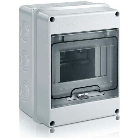 Coffret Electrique Etanche Exterieur, IP65 Boîtier de Distribution en Saillie avec Terminaux, ABS de Surface en Plastique pour une Utilisation à l'extérieur, (5 MODULE) (1/5)