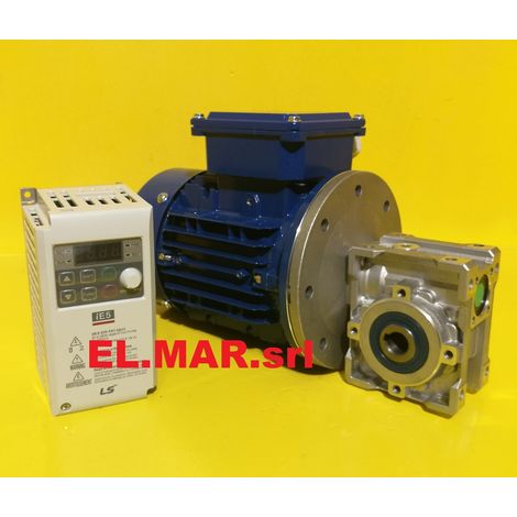 KIT SMIELATORE Motore Elettrico Riduttore Inverter Monofase 0,25 HP 180 W