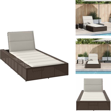 Sonnenliege mit schwebender Auflage Braun Poly Rattan - Sonnenliege - Sonnenliegen - Sonnenbett - Tagesbett (1/5)
