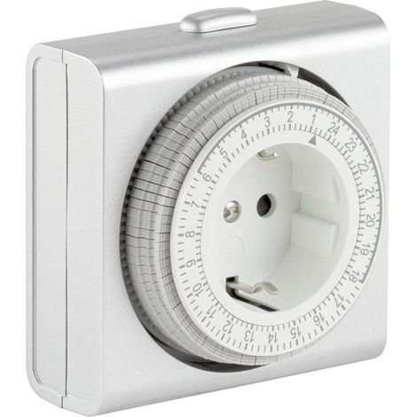 Temporizador mecánico compacto de plata (por 2)