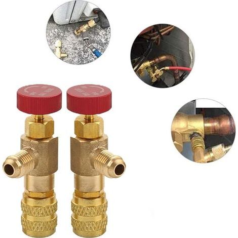 2-teiliger Flüssigkeitssicherheitsventil-Adapter, R410A R22 Sicherheitsventil, Kältemittelregelventil, Klimaanlagen-Kühlventil, für Klimaanlagen-Durchflussventile (1/5)