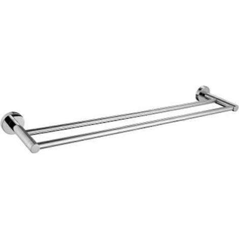 Porte-serviettes double en cuivre chromé, résistant à la rouille, pour salle de bain et cuisine. (1/5)
