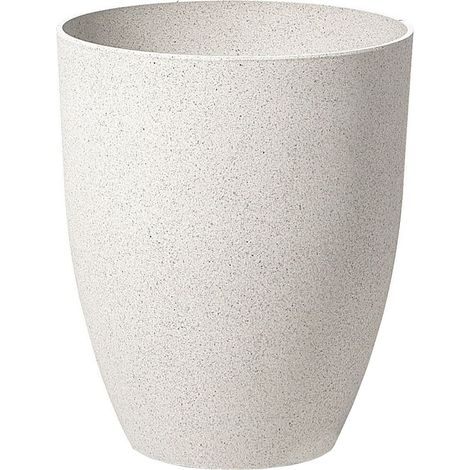 Maceta de mezcla de piedra blanco crema 35 cm poliresina interior exterior Croton