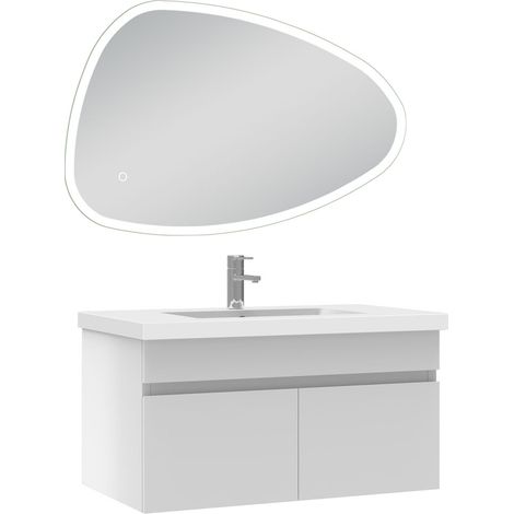 Ocean meubles simple vasque 80cm vasque + miroir 3 couleurs lumineux Blanc