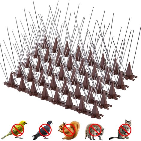 Paquet de 10 pointes en plastique pour l'extérieur, pointes d'oiseaux anti-oiseaux, pointes de pigeons pour toit et mur de clôture (1/5)