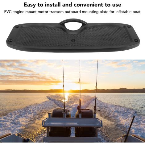 Plaque tableau arrière PVC support moteur hors-bord pour bateau gonflable, kayak et yacht noir (1/5)