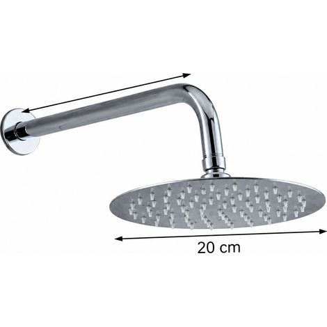 Pommeau de douche encastrable bras mural encastré avec pommeau de tête rond 8 pouces en inox 201 noir 4 g – Livraison gratuite