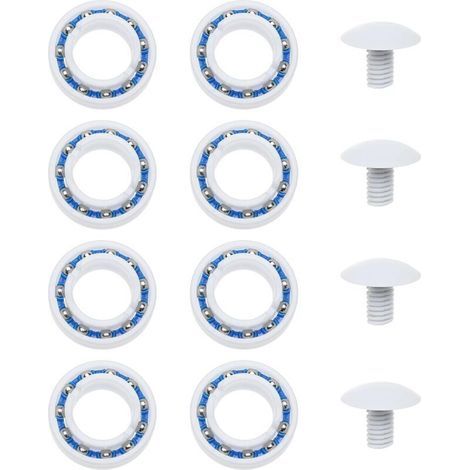 ALLIANDISLot de 12 Accessoires pour Robot de Piscine : Roulements et Boulons Plastique Compatible Polaris 180 280