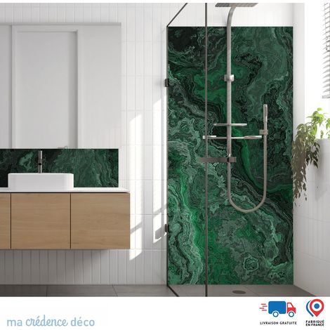 Panneau de douche : Marbre de Malesco - Couleur Vert mousse 6005 - Alu composite - 100 - 245 (1/3)
