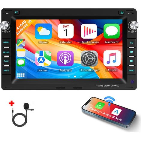 Autoradio Android 15 7 Pouces 4Go+64Go pour VW Polo 9N / Golf 4 / Passat B5 - Apple CarPlay, GPS, RDS, Microphone Intégré (1/5)