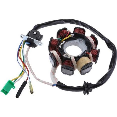 Une bobine de stator de magnéto en métal noir pour moteur GY6, référence 157QMJ, applicable (1/5)