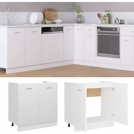 Armadio da Cucina  Mobile Sottolavello “Lyon” Bianco 80x46x81,5 cm (1/5)