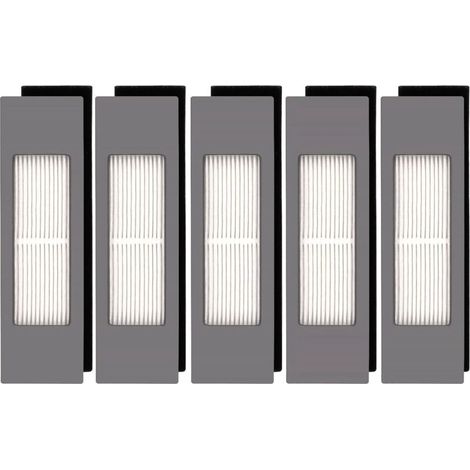 (5 pièces) Filtre HEPA pour robot aspirateur Ecovacs DEEBOT OZMO 920 950 T8 AIVI Max T9 T5 N5 N7 N8+ N8 Pro Plus DX55 DX93 DJ65, kit de filtres pour aspirateur robot, pièces de rechange 5 filtres (1/5)