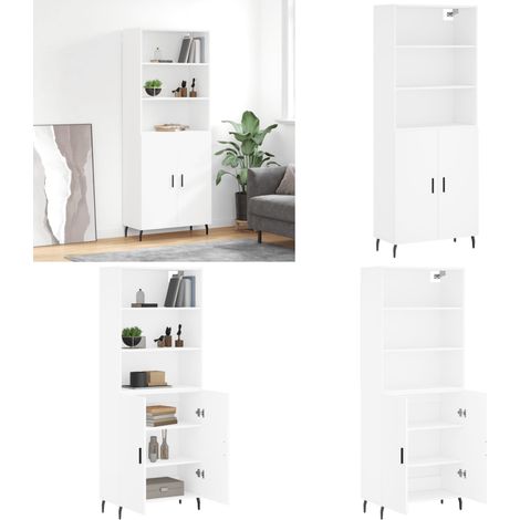 Highboard Weiß 69,5x34x180 cm Holzwerkstoff - Highboard - Highboards - Home & Living (1/5)