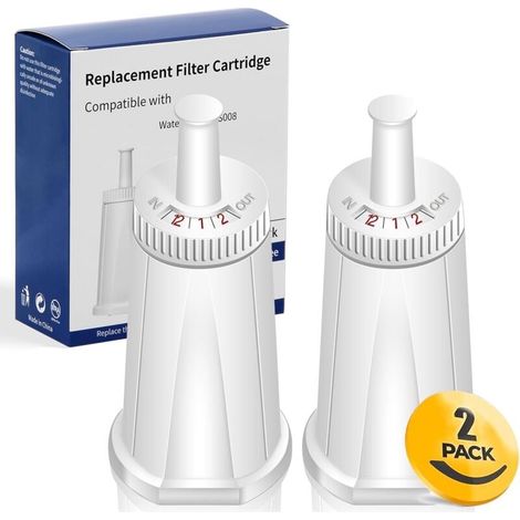 Lot de 2 filtres à eau de rechange pour machine à café expresso Breville Claro Swiss - Comparer à la pièce n° BES008WHT0NUC1 (1/4)