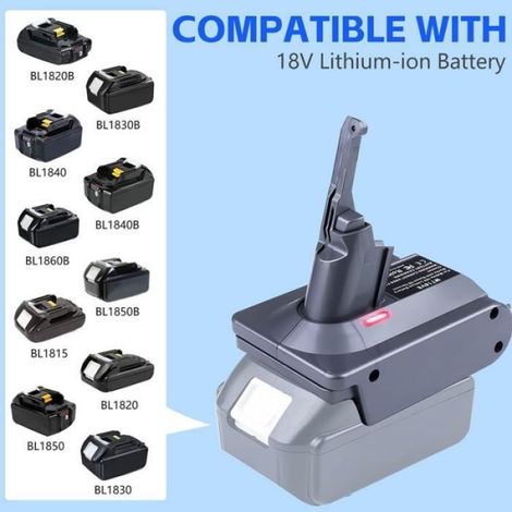 Adaptateur - V7 V8 - Makita - Batterie lithium-ion 18V - Conversion Dyson - Outil polyvalent (1/4)