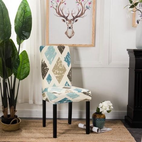 Housse de chaise - A3 - Élastique - Imprimée - Déhoussable - Lavable Multicolore HOUSSE DE CHAISE (1/2)
