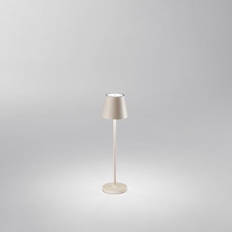 Lampada Tavolo Esterno Moderna Mini Diva Alluminio Beige Led 1,5W 3000K