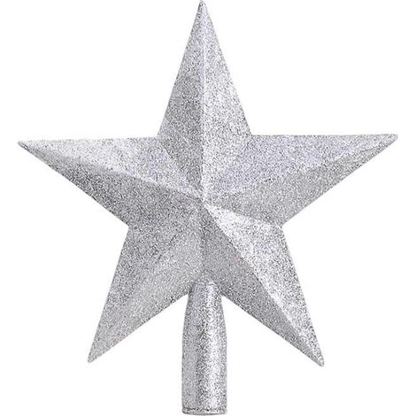 8" Paillettes argenté étoile cime de sapin, 3D incassable décoration pour la maison pour les fêtes décoration (1/5)