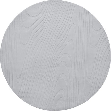 Alfombra de pelo de conejo sintético peluda motivo vetas 160 x cm redonda gris claro Ontake (1/5)