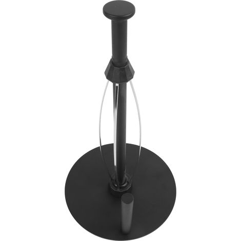 Porte-rouleau de papier essuie-tout de comptoir en acier inoxydable noir, idéal pour la salle de bain et la cuisine. (1/5)