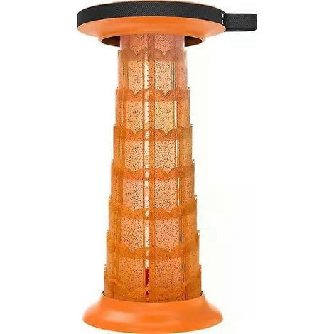 Tabouret télescopique pliable et portable - Hauteur 52 cm, usage extérieur, orange (1/2)