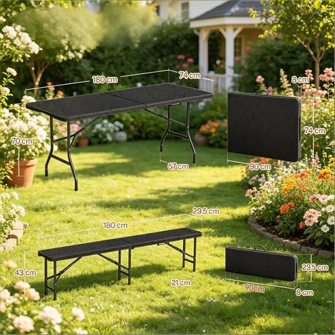 Ensemble de mobilier de jardin pliable, salon de terrasse extérieur, set de camping et patio, meubles d'extérieur compacts et portables. (1/5)