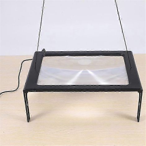 Loupe pleine page 3X, loupe rectangulaire mains libres avec éclairage LED, pliable (1/4)