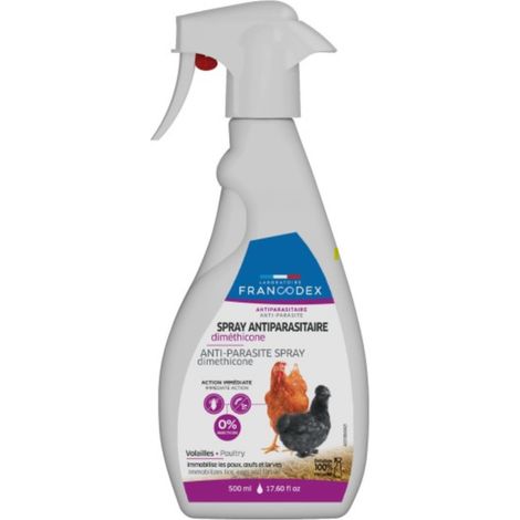 Spray Antiparasitaire diméthicone 500 ml pour Volailles - animallparadise