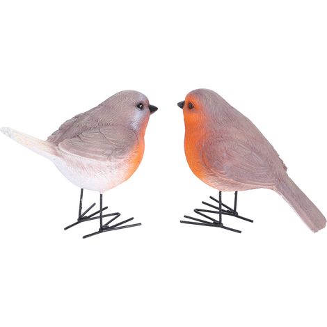 Lot de 2 oiseaux décoratifs réalistes en résine pour maison jardin extérieur art artisanal ornements animaux (1/5)